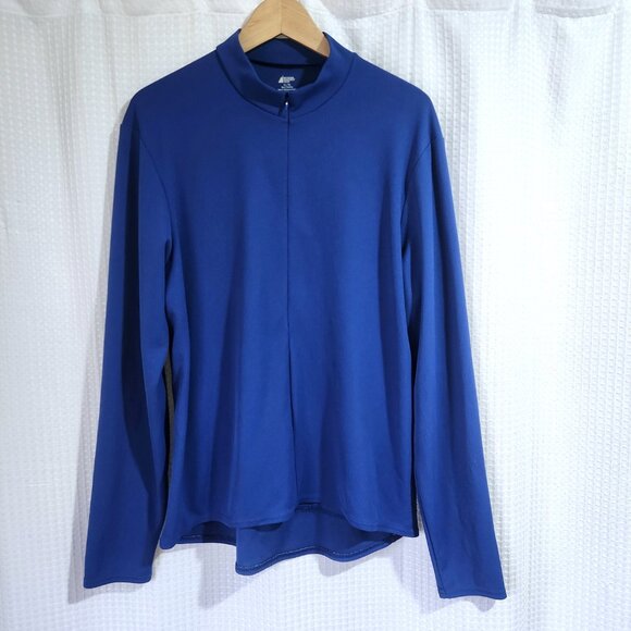 Mountain Equipment Cycling Shirt LG Blue Half Zip Long Sleeve Biking Running - Picture 1 of 5